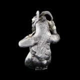 A PROTO-ELAMITE SILVER GILT KNEELING GOAT-HEADED ANTHROPOMORPHIC DEITY - фото 4