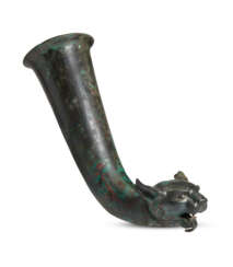 A PARTHIAN BRONZE ANIMAL-HEADED RHYTON