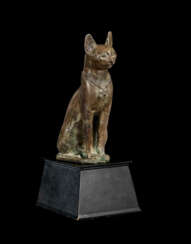 AN EGYPTIAN BRONZE CAT