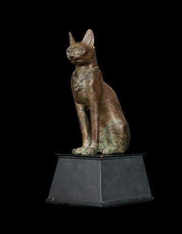 AN EGYPTIAN BRONZE CAT - Foto 4