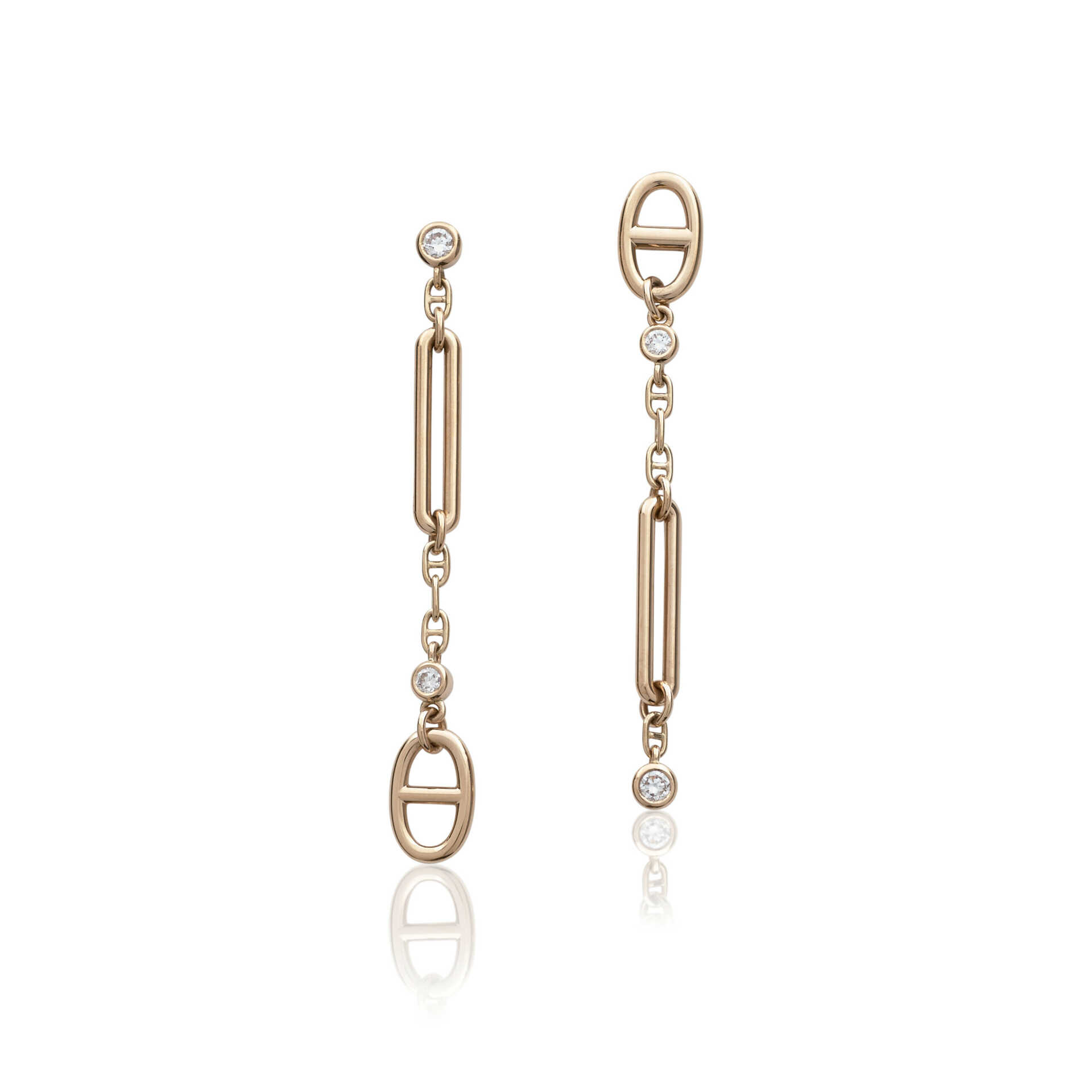 AN 18K ROSE GOLD & DIAMOND CHAINE D'ANCRE CHAOS EARRINGS