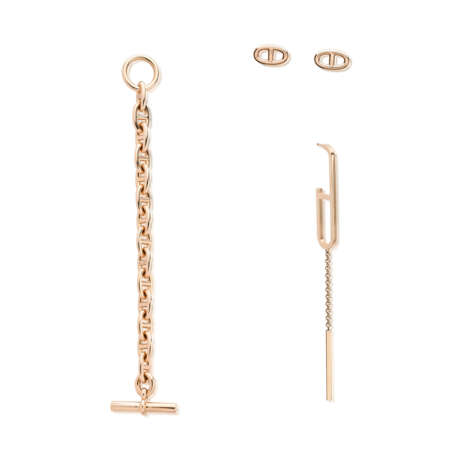 A SET OF THREE: AN 18K ROSE GOLD CHAINE D'ANCRE BRACELET, AN 18K ROSE GOLD CHAINE D'ANCRE EARRINGS & AN 18K ROSE GOLD EVER CHAINE D'ANCRE EARRING - photo 1