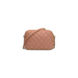 A PINK QUILTED CALFSKIN LEATHER ZIP BAG WITH GOLD HARDWARE - photo 4