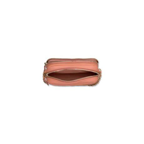 A PINK QUILTED CALFSKIN LEATHER ZIP BAG WITH GOLD HARDWARE - фото 6