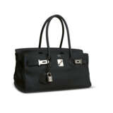 A BLACK CLÉMENCE LEATHER JPG SHOULDER BIRKIN 42 WITH PALLADIUM HARDWARE - фото 2