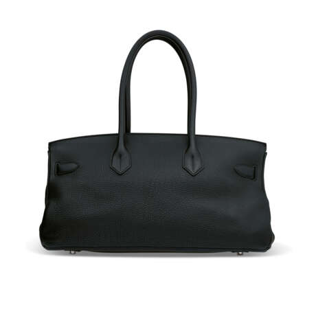 A BLACK CLÉMENCE LEATHER JPG SHOULDER BIRKIN 42 WITH PALLADIUM HARDWARE - фото 4