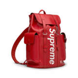 A LIMITED EDITION RED & WHITE EPI LEATHER CHRISTOPHER BACKPACK WITH SILVER HARDWARE BY SUPREME - photo 2
