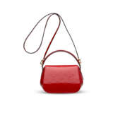 A CHERRY VERNIS LEATHER PASADENA BAG WITH GOLD HARDWARE - фото 4