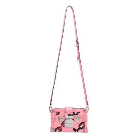 A LIMITED EDITION PINK EPI LEATHER CHAIN FLOWER PRINT PETITE MALLE WITH SILVER HARDWARE - фото 7