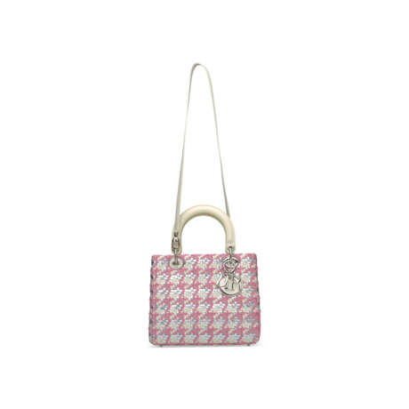 A PINK, WHITE & SILVER TWEED MEDIUM LADY DIOR BAG WITH SILVER HARDWARE - photo 7