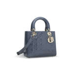 A BLUE QUILTED PATENT LEATHER MEDIUM LADY DIOR WITH LIGHT GOLD HARDWARE - photo 2
