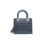 A BLUE QUILTED PATENT LEATHER MEDIUM LADY DIOR WITH LIGHT GOLD HARDWARE - photo 4