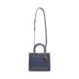 A BLUE QUILTED PATENT LEATHER MEDIUM LADY DIOR WITH LIGHT GOLD HARDWARE - photo 7