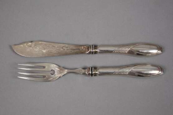 Silber Jugendstil Fischbesteck - photo 2