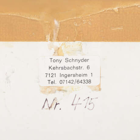 SCHNYDER, TONY ( born 1946, active in Ingersheim), "Abstract Composition," 1982, - photo 6
