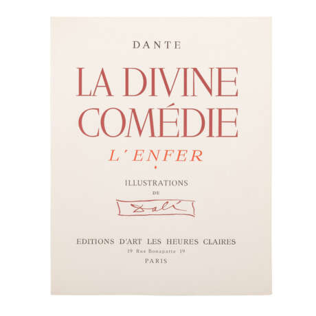 DALÍ, SALVADOR, (1904 - 1989), COMPLETE MAPPENWERK HAND SIGNED Dante's Divine Comedy / Dante - La Divine Comédie", - фото 10