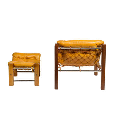 JEAN GILLON "Captain's Chair" with footstool - фото 3