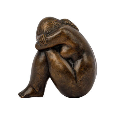 MONOGRAMMIST MW / WM (sculptor / 20th / 21st c.), "Crouching female nude", - Foto 3