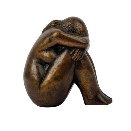 MONOGRAMMIST MW / WM (sculptor / 20th / 21st c.), "Crouching female nude", - Foto 5