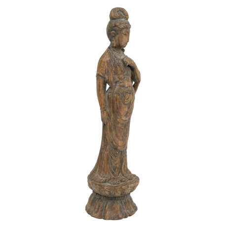 Fine willow wood carving of the Guanyin. CHINA, Qing Dynasty (1644-1911). - Foto 4
