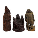Three deities made of wood. CHINA: - photo 7