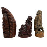 Three deities made of wood. CHINA: - Foto 8