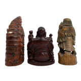 Three deities made of wood. CHINA: - фото 10