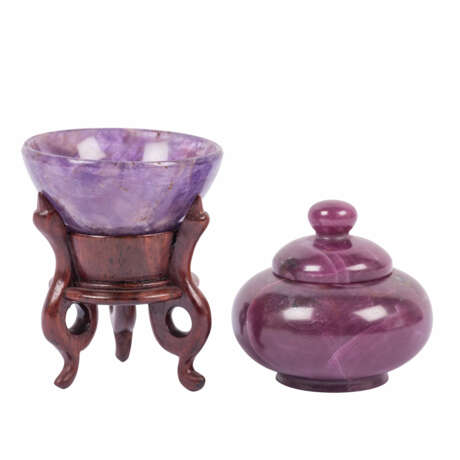 2 miniature vessels made of precious stone. CHINA: - фото 3