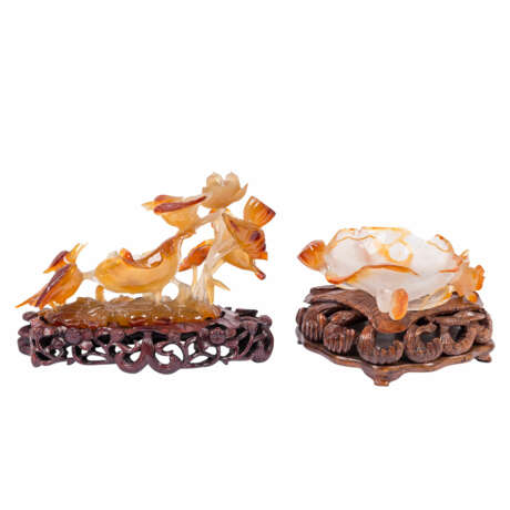 2 carvings made of agate. CHINA, 20th c.: - Foto 4