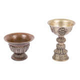 3 metal footed bowls. TIBET, - photo 7