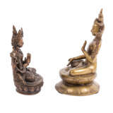 3 figures in brass and bronze. SINOTIBETABLE: - photo 5