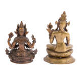 3 figures in brass and bronze. SINOTIBETABLE: - photo 6