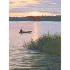 CHLEBORODOV, NICOLAI (20th c.), "Lake at sunset", 1994,