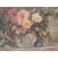 STARKER, ERWIN (1872-1938), "Still life with roses in glass vase",