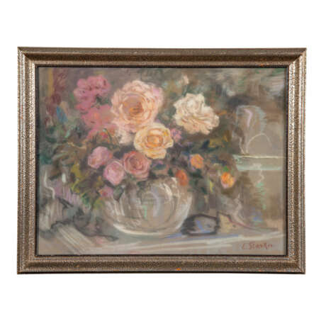 STARKER, ERWIN (1872-1938), "Still life with roses in glass vase", - Foto 2