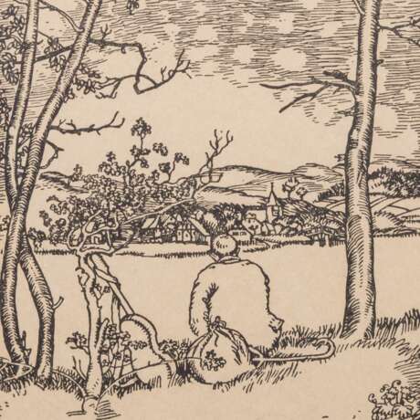 STIRNER, KARL (1882-1943), 3 prints "Persons in landscape", - Foto 3