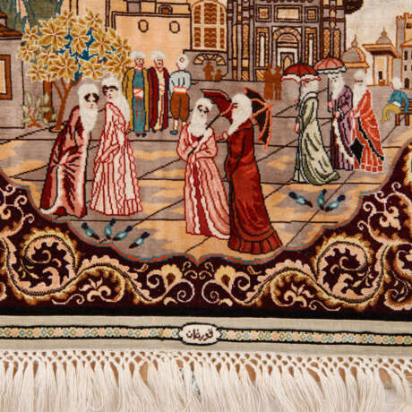 Oriental silk carpet. HEREKE KORHAN ISTANBUL, 20th century, 27x25 cm. - photo 2