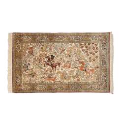 Oriental silk carpet. GHOM/PERSIA, 1960s, ca. 171x107 cm.
