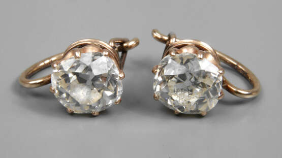 Paar Ohrringe mit Altschliffdiamanten von ca. 2 ct - Foto 1