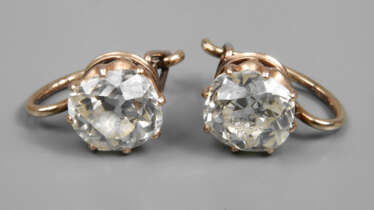 Paar Ohrringe mit Altschliffdiamanten von ca. 2 ct