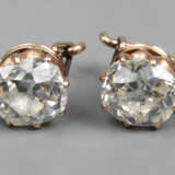 Paar Ohrringe mit Altschliffdiamanten von ca. 2 ct - фото 1