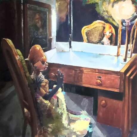 Примадонна. После премьеры Canvas on the subframe Oil paint Realism Театр Russia 2023 - photo 2