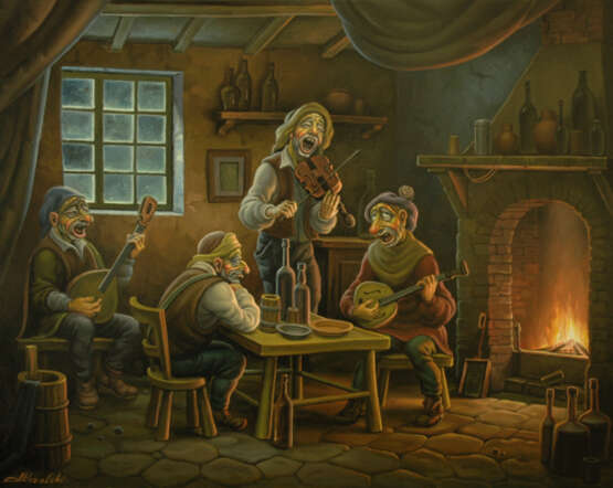 "Песня". краски масло Oil painting иллюстрация в стиле фэнтези Сюжетная композиция Ukraine 2023 - photo 1