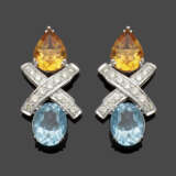 Paar dekorative Topas-Diamantohrringe - photo 1