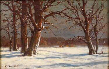 Carl Kenzler, Bäume in Winterlandschaft
