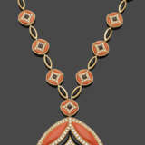 Extravagantes Collier mit Korallen- und Diamantbesatz - photo 1