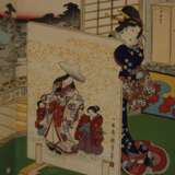 Dreiteiliger Farbholzschnitt Utagawa Kunisada II. - Foto 3