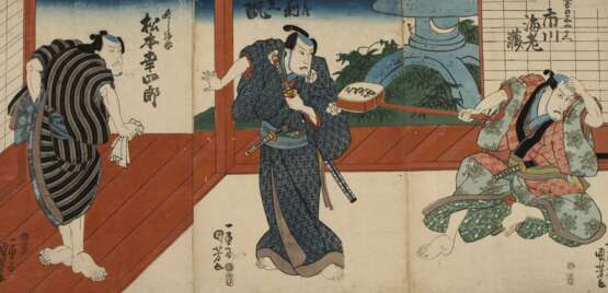 Dreiteiliger Farbholzschnitt Utagawa Kunisada (Toyokuni III.) - Foto 1