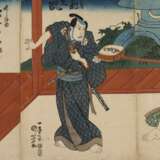 Dreiteiliger Farbholzschnitt Utagawa Kunisada (Toyokuni III.) - Foto 1