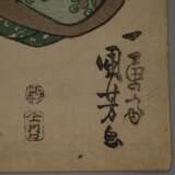 Dreiteiliger Farbholzschnitt Utagawa Kunisada (Toyokuni III.) - photo 6